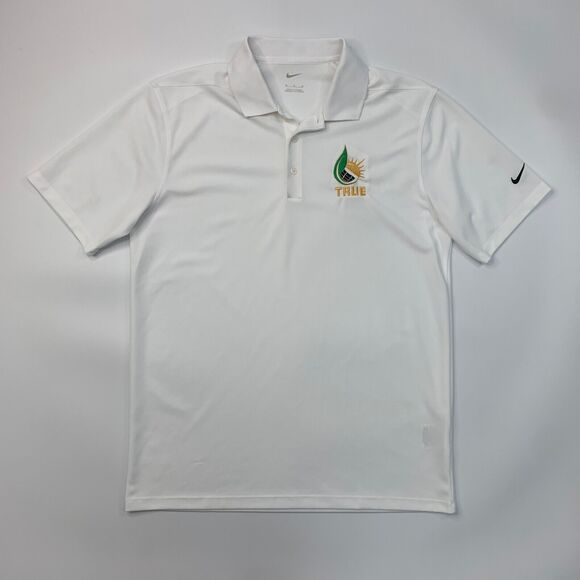 Nike Golf Shirt Mens M Medium White Dri FIT Micro Pique 2.0 Polo Short Sleeve - Picture 2 of 13